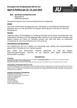 Einladung & Details - Junge Union Niedersachsen
