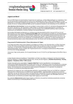 Jugend und Beruf - Regionalagentur Bonn/Rhein-Sieg