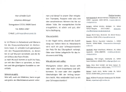 Hier schreibt Euch Johannes Ahlmeyer Steingraben 17/19, 59494