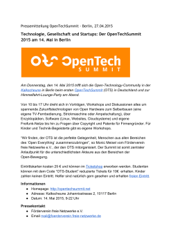 Technologie, Gesellschaft und Startups: Der OpenTechSummit 2015