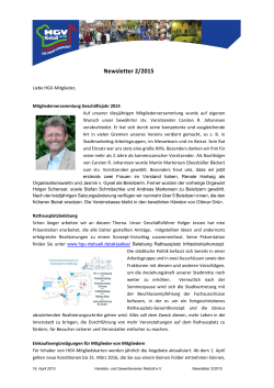 HGV-Newsletter 2/2015 - Handels- und Gewerbeverein Niebüll e.V.