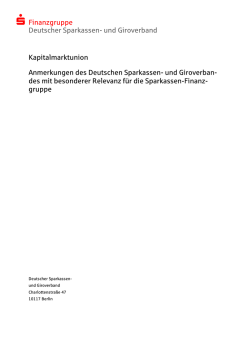 DSGV-Positionspapier zur Kapitalmarktunion