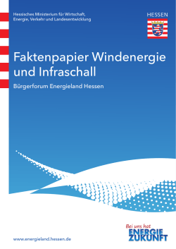 Faktenpapier Windenergie und Infraschall