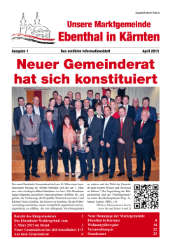 Ausgabe 1/2015 - Marktgemeinde Ebenthal in Kärnten
