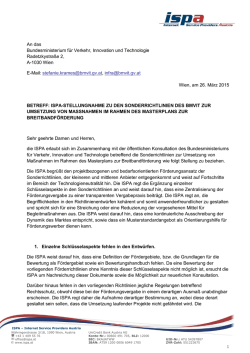 ISPA Stellungnahme