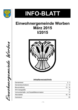 Infoblatt M&auml;rz I/2015