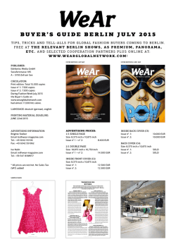BUYER`S GUIDE BERLIN JULY 2015