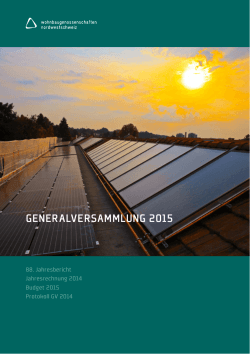 Jahresberich 2014 - Wohnbaugenossenschaften Nordwestschweiz