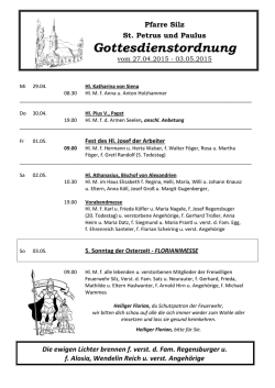 Gottesdienstordnung