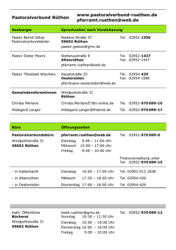 Pastoral-aktuell - Pastoralverbund Rüthen