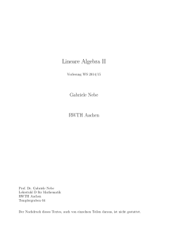 Lineare Algebra II - Übungen Lineare Algebra I, WS 2003/04