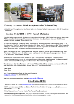 Eine kleine Bitte: