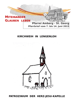 Pfarrei Amberg - St. Georg MITEINANDER GLAUBEN LEBEN