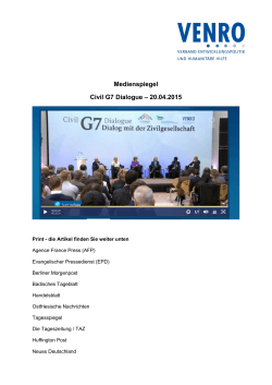 Medienspiegel Civil G7 Dialogue – 20.04.2015