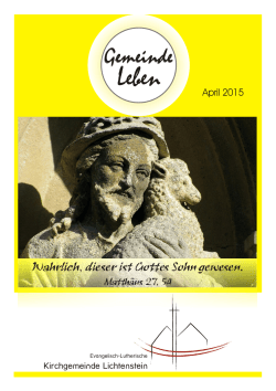 Ausgabe April 2015 - Ev.-Luth. Kirchgemeinde Lichtenstein
