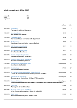 Inhaltsverzeichnis 16.04.2015
