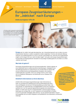 Infoblatt Europass Zeugniserl&auml;uterungen zum