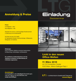 Einladung - Lichttechnische Gesellschaft &Ouml;sterreichs