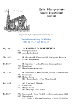 Gottesdienstordnung f&uuml;r Halfing - Mari&auml;