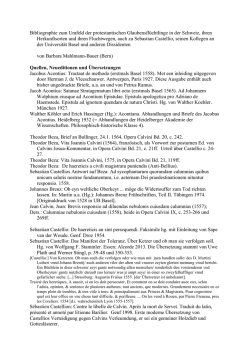Bibliographie zum Umfeld der protestantischen Glaubensfl&uuml;chtlinge