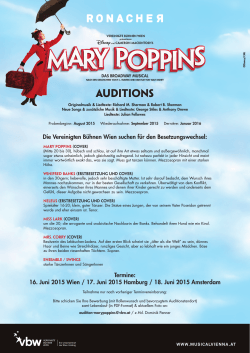 Mary Poppins Auditions - Vereinigte Bühnen Wien