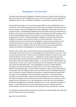 Rotkäppchen- Literaturarbeit