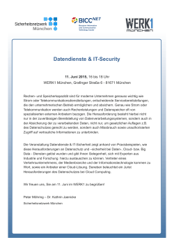 Datendienste & IT-Security - Sicherheitsnetzwerk München