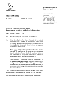 PM-Eröffnung der 22. Brandenburgischen Seniorenwoche