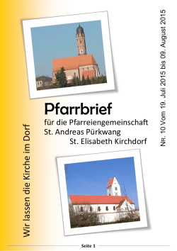 Pfarrbrief - Pfarrei Kirchdorf