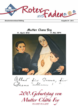 200.Geburtstag von Mutter Clara Fey