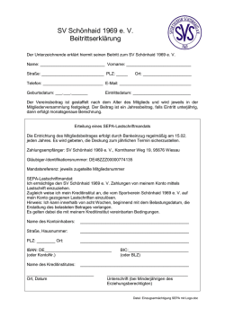 SV Sch&ouml;nhaid 1969 e. V. Beitrittserkl&auml;rung