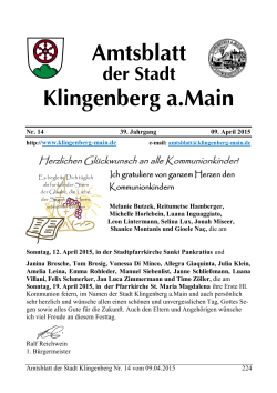 Amtsblatt Nr. 14 - Klingenberg am Main