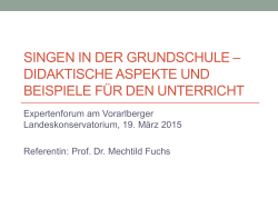 Unterlagen Expertenforum Dr. Mechtild Fuchs