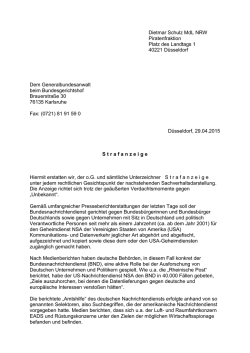 Strafanzeige als pdf - Piratenfraktion im Landtag NRW