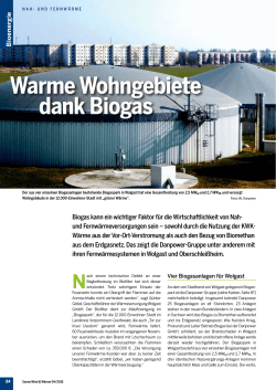dank Biogas Warme Wohngebiete