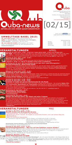 Programm April-Juni 2015 - Quartiertreffpunkte Basel
