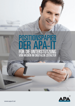 Position der APA-IT für die Unterstützung von Medien im digitalen