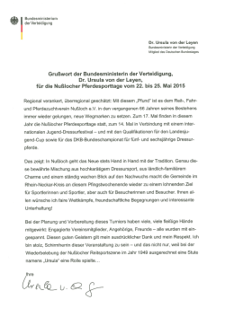 Dr. Ursula von der Leyen - Nu&szlig;locher Pferdesporttage