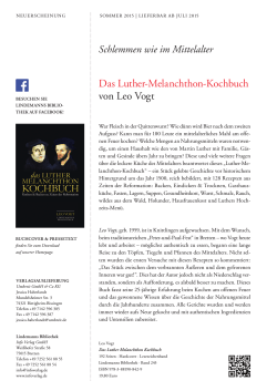 Das Luther-Melanchthon-Kochbuch von Leo Vogt
