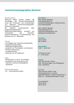 Ionenchromatographie Seminar