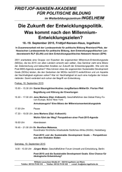 Die Zukunft der Entwicklungspolitik.