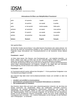 Informationen zum Wahlfach Franz&ouml;sisch