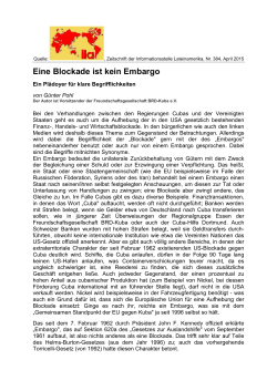 Blockade, 2015-04, ila - Eine Blockade ist kein Embargo