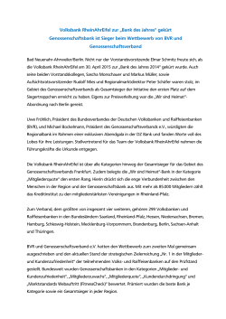 Bank des Jahres - Volksbank RheinAhrEifel e.G.