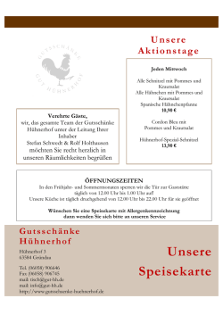 Unsere Speisekarte - Gutssch&auml;nke H&uuml;hnerhof