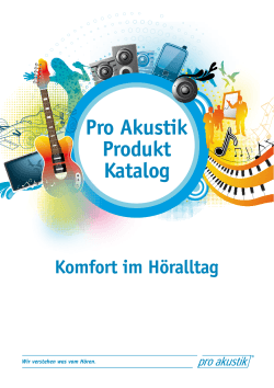 Pro Akustik Produktkatalog