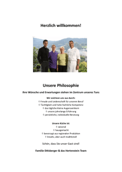 Herzlich willkommen! Unsere Philosophie