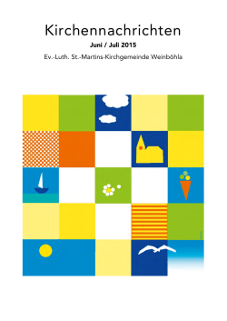 Kirchennachrichten Juni / Juli 2015