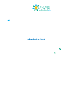 Jahresbericht 2014 - Baugenossenschaft Sonnengarten