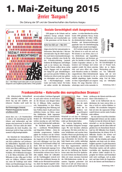 Freier Aargauer zum 1. Mai , Ausgabe 2015